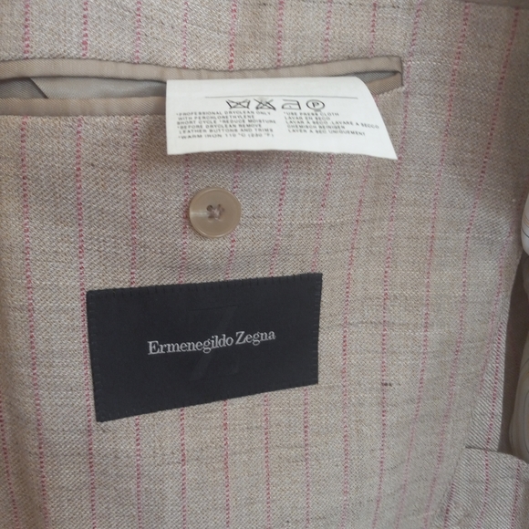 Ermenegildo Zegna recent wool/ linen 40R unconstructed bold striped - Picture 6 of 12
